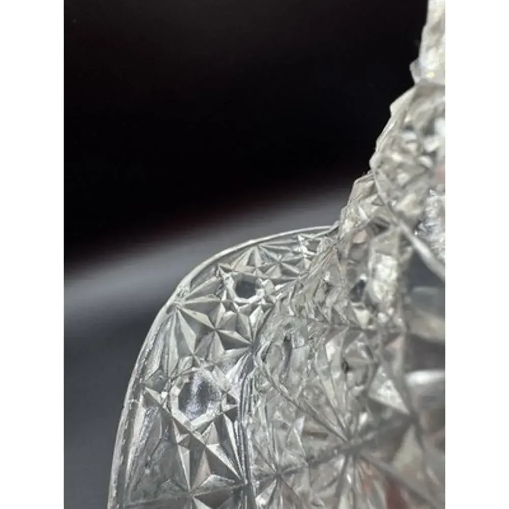 Fenton Ice Bucket Wine Holder Daisy Button Pattern Lg Clear Glass Vintage READ